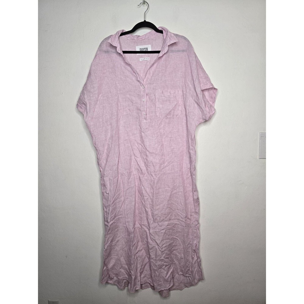 Grayson The Artist Linen Short Sleeve Lightweight Semi Sheer dress Size 05, XL